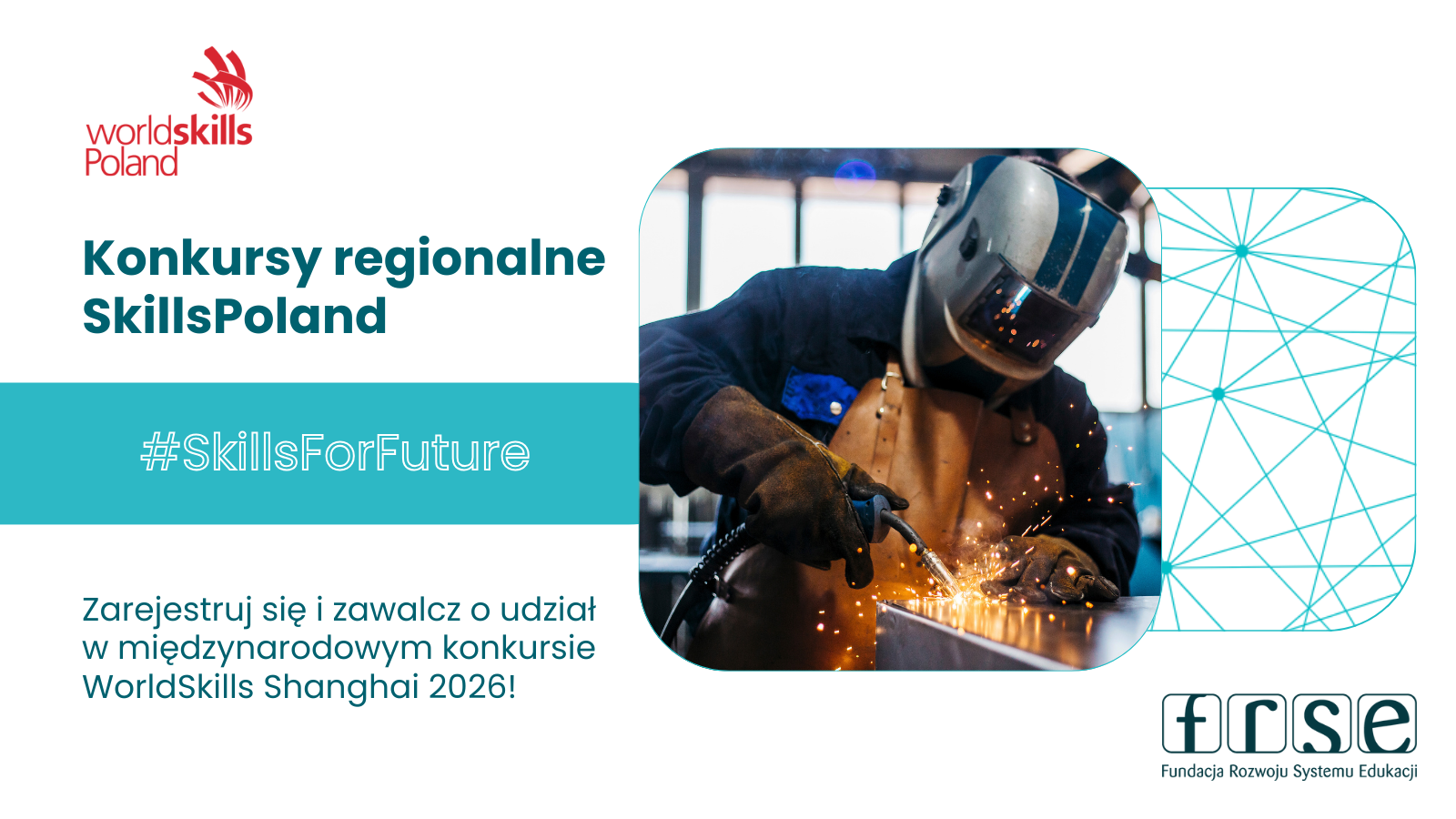 Grafika SkillsPoland 2025! Zostań najlepszym w swojej branży! Dołącz do SkillsPoland 2025 r.