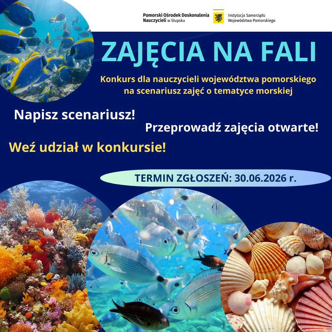Grafika „Zajęcia na fali” – Konkurs dla nauczycieli na scenariusz zajęć edukacyjnych o tematyce morskiej