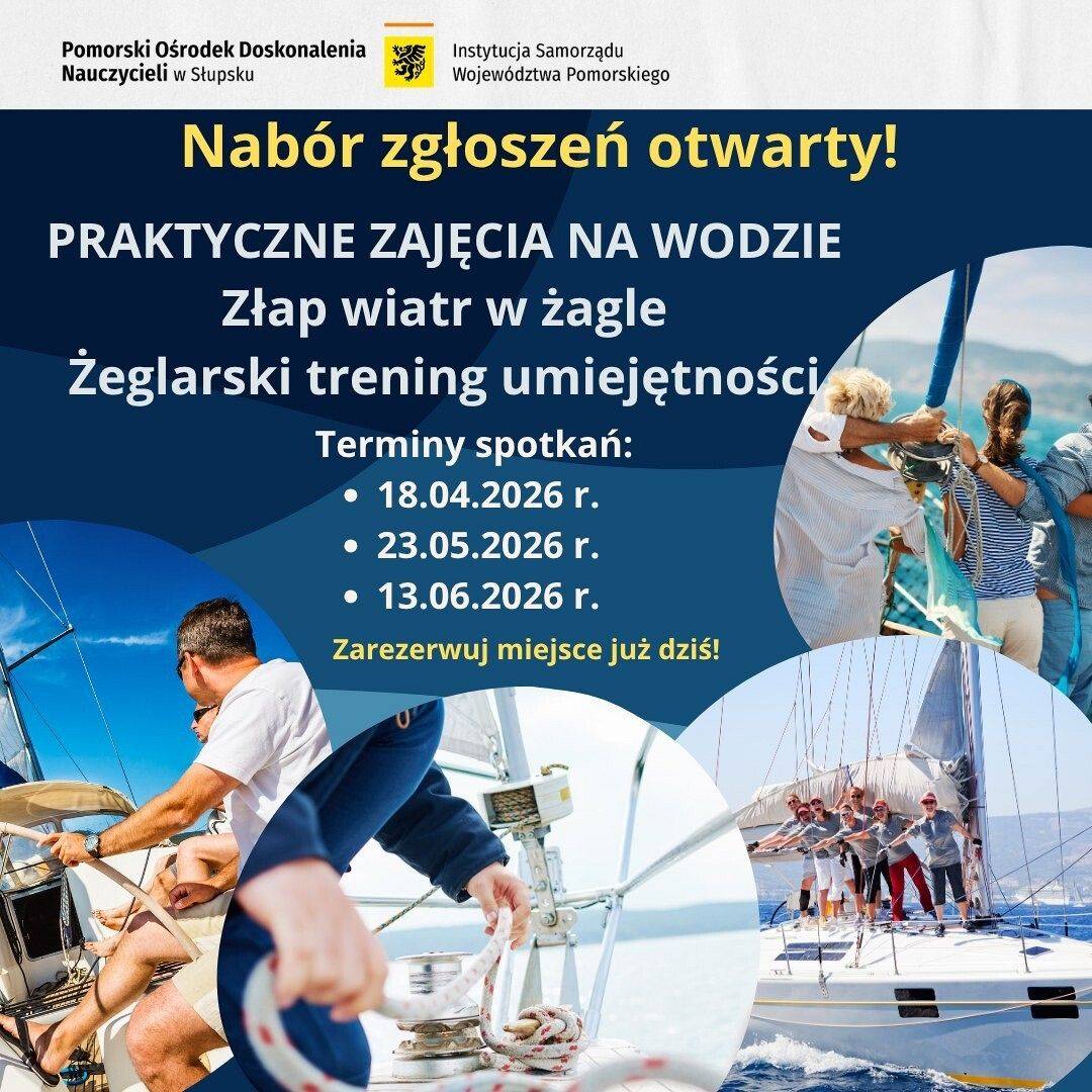 Grafika Zapraszamy na praktyczne zajęcia żeglarskie