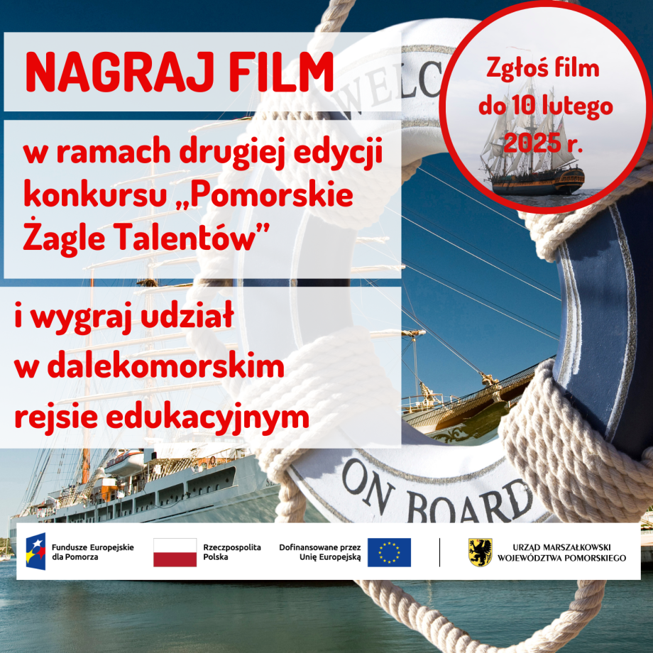 Nagraj film w ramach konkursu „Pomorskie Żagle Talentów”